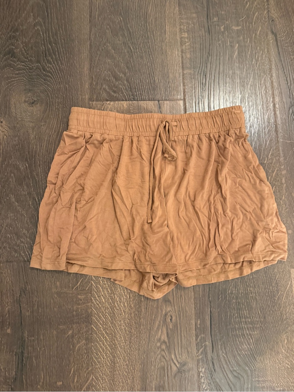 nuuds Women's Drawstring Skort Shorts - Tan Brown